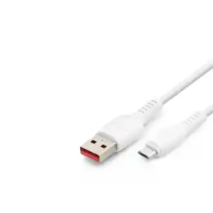 Yüksek Akım Destekli Micro USB Şarj Kablosu 1 Metre - Beyaz