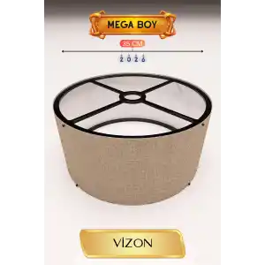 Şık Vizon Lambader Başlığı 35 cm Modern Dekor
