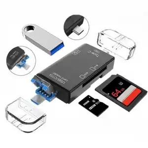 Kompakt 6lı OTG Kart Okuyucu SD MicroSD Uyumlu