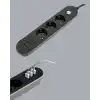Güvenlik Anahtarlı Üçlü Priz 3 USB Portlu 2 Metre Uzunluk