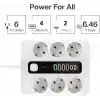 HP-H04 Termal Akım Korumalı 3000W 3.6 Amper 6 lı Priz 2 Metre Uzatma Kablosu Çoklu Priz 4 Usb 2 Type C PD Girişli Hızlı Şarj İstasyonu