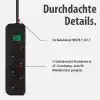 Brennenstuhl Eco-Line 3Lü Priz (Çocuk Emniyetli Priz, Şalter Ve 5 M Kablo), Siyah, 1152900, 230