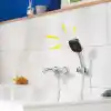 GROHE Vitalio Comfort 110 El Duşu, 2 Akışlı (Yağmur & Jet), SmartSwitch, 110mm Kare Duş Başlığı, Düşmeye Dayanıklı Silikon Halka, Kireç Önleyici Sistem, Krom, 26397001
