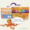 BIC Kids Kid Couleur Ultra Yıkanabilir Keçeli Boya Kalemi 24 Renk, Kolayca Çoğu Kumaştan Çıkar, Su Bazlı Keçeli Kalem
