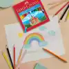 Faber-Castell Karton Kutu Boya Kalemi, 24 Renk, Yumuşak ve Canlı Renkler, Kolay Açılır, Kırılmaya Dayanıklı Uçlar, Uç Kırılmasına Karşı Dayanıklılığı Artıran Özel Yapıştırma Sistemi