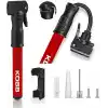 KOBB KB2203 87 PSI Bisiklet Lastik Şişirme Taşınabilir Mini El Pompası ve Bisiklet Montaj Aparatı, Kırmızı/Siyah
