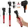 KOBB KB2203 87 PSI Bisiklet Lastik Şişirme Taşınabilir Mini El Pompası ve Bisiklet Montaj Aparatı, Kırmızı/Siyah