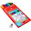 Faber-Castell Jumbo Boya Kalemi, 12 Renk, Kalın Gövde ve Uç, Kırılmaya Dirençli Özel Yapıştırma Sistemi, Kolay Açılır, Çocuklar İçin Güvenli