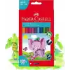 Faber-Castell Jumbo Boya Kalemi, 12 Renk, Kalın Gövde ve Uç, Kırılmaya Dirençli Özel Yapıştırma Sistemi, Kolay Açılır, Çocuklar İçin Güvenli