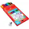 Faber-Castell Jumbo Boya Kalemi, 12 Renk, Kalın Gövde ve Uç, Kırılmaya Dirençli Özel Yapıştırma Sistemi, Kolay Açılır, Çocuklar İçin Güvenli