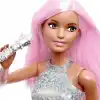 Barbie Pop Yıldızı Bebek ve mikrofon Parlak etek giyen, pembe saçlı, 3-7 yaş arası için hediye, JCW42