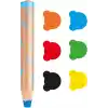Carioca 3 In 1 Jumbo Bebek Ahşap Gövdeli Boya Kalemi 6Lı,Kalemtraş Hediyeli