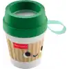 Fisher-Price Keyifli Aktiviteler Kahve Keyfi Dişlik, BPA içermeyen çıngıraklı yenidoğan oyuncağı, 3 ay ve üzeri bebekler için duyusal gelişimi destekleyen oyunlar, JMF08