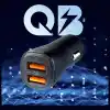 Spigen 30W USB-A 2 Port Araç içi Hızlı Şarj Aleti 18W + 12W Akım Korumalı Güç Adaptörü Çakmaklık iPhone & Android & iPad Type-C PD EV302 - ACP08700