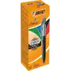 BIC 4 Colours Grip Pro Tükenmez Kalem 12Li Kutu, Kauçuk Tutacak, 1.0mm Uç, Tek Kalemde Mavi, Kırmızı, Yeşil ve Siyah Renkler