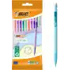 BIC Matic Pastel 0.7 Uçlu Versatil Kalem 10lu Poşet, 5 Farklı Pastel Renk, 3 Adet 0.7 HB Uç ile, Kolayca Silinir