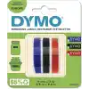 Dymo 3D Plastik Kabartma Şerit (9 mm x 3 mt), 3lü Paket, Siyah/Kırmızı/Mavi - S0847750