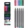 Faber-Castell Grip Finepen İnce Keçe Uçlu Kalem Seti, 5’li, Klasik Renkler, 0.4 mm, Metal Destekli, Ergonomik Üçgen Gövde