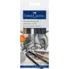 Faber-Castell Kömür Sketch Seti, 7 Parça, Kara Kalem Çizim ve Eskiz İçin, Yüksek Kalite, Silgi ve Karıştırma Kalemi Dahil