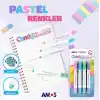 AMOS Kalem Pastel Jel Dry 4 Renkli Set, Çok Renkli