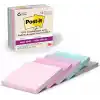 Post-it%100 Geri Dönüşümlü Kağıt Süper Yapışkan Notlar, 2X Yapıştırma Gücü, 3x3 inç, 5 Ped, 70 Yaprak/Ped, Wanderlust Pastel Koleksiyonu (654R-5SSNRP)