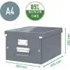 Leitz 60440095 orta boy saklama ve taşıma kutusu (A4, Click ve Store için) siyah