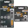 BIC Hybrid 5 Flex 1 Sap & 2 Başlık Erkek Tıraş Bıçağı ve 4lü Yedek Tıraş Bıçağı Kartuşu Seti