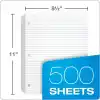 Tops Notebook Filler Kağıdı, College Çizgili, 27,9 x 21,6 cm, 3 Delikli, Ağırlık, Orta Büyüklükte, Beyaz, 500 Yaprak/Paket (62349)