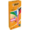 BIC 4 Colours Shine Pembe Gövde Tükenmez Kalem 12li Kutu, 4 Renk (Mavi, Siyah,Yeşil ve Kırmızı), 1.0 mm. Uç