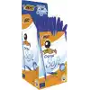 BIC Cristal Soft Tükenmez Kalem, Mavi, 50li Kutu, 1.2 mm Orta Kalınlıkta Uç, Şeffaf Gövde, Delikli Kapak