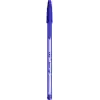 BIC Cristal Soft Tükenmez Kalem, Mavi, 50li Kutu, 1.2 mm Orta Kalınlıkta Uç, Şeffaf Gövde, Delikli Kapak