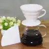 Epinox Seramik Kahve Dripper - Porselen Demleyici - No: 2 - Beyaz (Hario V60 Benzeri)
