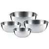 WMF Gourmet 4 Parça Paslanmaz Çelik Karıştırma Kabı Seti, 0,75 L - 2,75 L, Karıştırma Kabı, Salata Kasesi, Servis Kasesi, Cromargan®, Üst Üste Saklanabilir