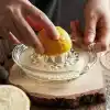 Limon Sıkacağı Cam Portakal ve Narenciye Sıkacağı Manuel Şeffaf Cam Kolay Temizlenir Kulplu Taze Meyve Suyu Sıkacağı