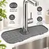 Deinhaus Su Tutucu Musluk Matı, Gri Plastik 25 x 10 cm, Yıkanabilir Lavabo Batarya Altlığı, Mutfak ve Banyo Tezgâh Koruyucu Mat