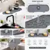 Deinhaus Su Tutucu Musluk Matı, Gri Plastik 25 x 10 cm, Yıkanabilir Lavabo Batarya Altlığı, Mutfak ve Banyo Tezgâh Koruyucu Mat