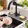 Deinhaus Su Tutucu Musluk Matı, Gri Plastik 25 x 10 cm, Yıkanabilir Lavabo Batarya Altlığı, Mutfak ve Banyo Tezgâh Koruyucu Mat