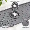 Deinhaus Su Tutucu Musluk Matı, Gri Plastik 25 x 10 cm, Yıkanabilir Lavabo Batarya Altlığı, Mutfak ve Banyo Tezgâh Koruyucu Mat