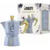 Bialetti - Moka Express Bridgerton: 3 Cups Ocak Üstü Espresso Pişirici - 130ml - Mavi Renk - Alüminyum Gövde - Patentli Güvenlik Valfi - Tüm Ocak Türleri İçin Uygundur (İndüksiyon Hariç)