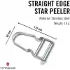 Victorinox Star tasarruflu soyucu, patates soyucu, iki bıçaklı, sarkaç bıçaklı, ekstra keskin, metal sap, İsviçre yapımı