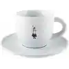 Bialetti - Moka Kahve Fincanı ve Tabağı - 80mL - Bialetti İkonik Bıyıklı Adam Desenli - Porselen