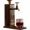 Bk Gift Özel Viski Baskılı Musluklu Doğal Ahşap İçki Standı, İçki Çeşmesi, Doğum Günü Hediyesi, Ev Hediyesi, İçecek Dispenseri