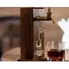 Bk Gift Özel Viski Baskılı Musluklu Doğal Ahşap İçki Standı, İçki Çeşmesi, Doğum Günü Hediyesi, Ev Hediyesi, İçecek Dispenseri
