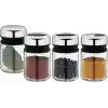 WMF 4 Parça Baharatlık Seti, 100 ml, Cam Baharat Kavanozu, Cromargan® Yüksek Kaliteli Paslanmaz Çelik Kapaklı, Bulaşık Makinesinde Yıkanabilir