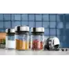 WMF 4 Parça Baharatlık Seti, 100 ml, Cam Baharat Kavanozu, Cromargan® Yüksek Kaliteli Paslanmaz Çelik Kapaklı, Bulaşık Makinesinde Yıkanabilir