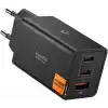 Spigen 67W USB-C + USB-A 3 Port Hızlı Şarj Aleti PPS 3.0 Super Hızlı Şarj GaN Pro Isı Düşürücü Güç Adaptörü Akım Koruma iPhone & Android & iPad & MacBook Type-C Black - ACH09458