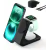 Belkin UltraCharge MagSafe Uyumlu 3’ü 1 Arada Qi2 25W Kablosuz Şarj Cihazı, iPhone 17, Apple Watch, AirPods, Pixelsnap, Dönüştürülebilir Masaüstü Standı, 45W Adaptör, Siyah