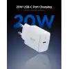 Spigen 20W USB-C Mini Hızlı Şarj Aleti/Şarj Isısını Düşürür GaN Pro Akım Korumalı Güç Adaptörü iPhone & Android & iPad Type-C EE201 White - ACH08701