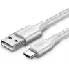 Ugreen USB Type-C Şarj ve Data Kablosu, 1 Metre, Beyaz
