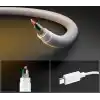 Spigen USB-C to USB-C 2 Metre Kablo 60W Güç/PPS 2.0 Desteği Super Hızlı Şarj / 480 Mbps Data Aktarım Hızı Type-C Ekstra Dayanıklı White - ACA08719